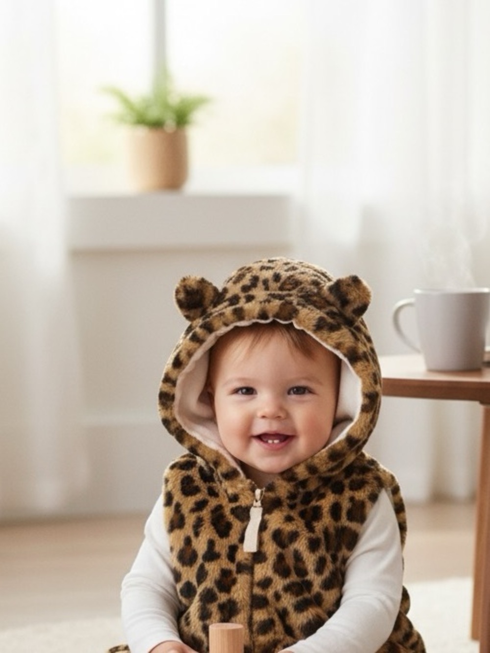 Carter's Baby Leopard Print Faux Fur Hooded Vest 3M